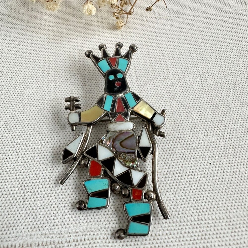 Zuni Apache Qaan Dancer Pin/Pendant by Lynette Laiwakete